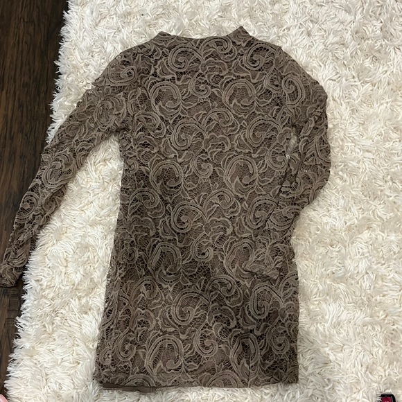 tan high neck tight dress - Picture 1 of 2